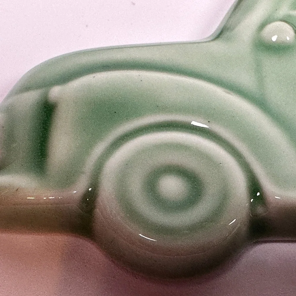 Farmhouse Christmas Green Porcelain Ornament  Truck Christmas Trees Delivery NEW